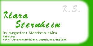 klara sternheim business card